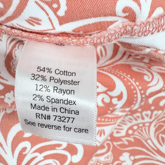 The Effortless Stretch Bermuda Shorts Womens 16 Regular Peach White Floral Print - Picture 5 of 10